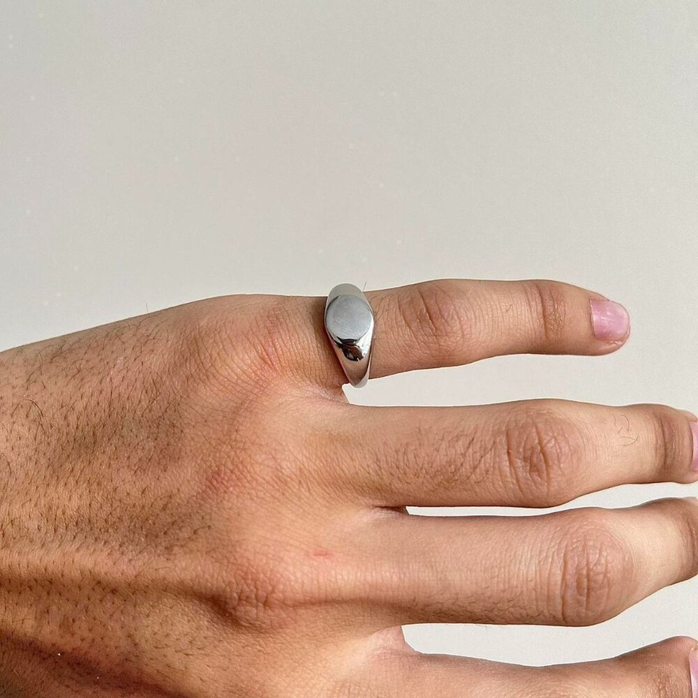 vintage silver signet oval ring